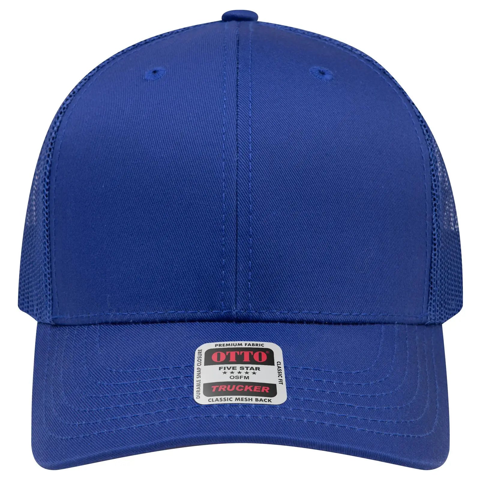 OTTO 112-1 6 Panel Mid Profile Mesh Back Trucker Cap - Royal