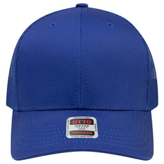 OTTO 112-1 6 Panel Mid Profile Mesh Back Trucker Cap - Royal