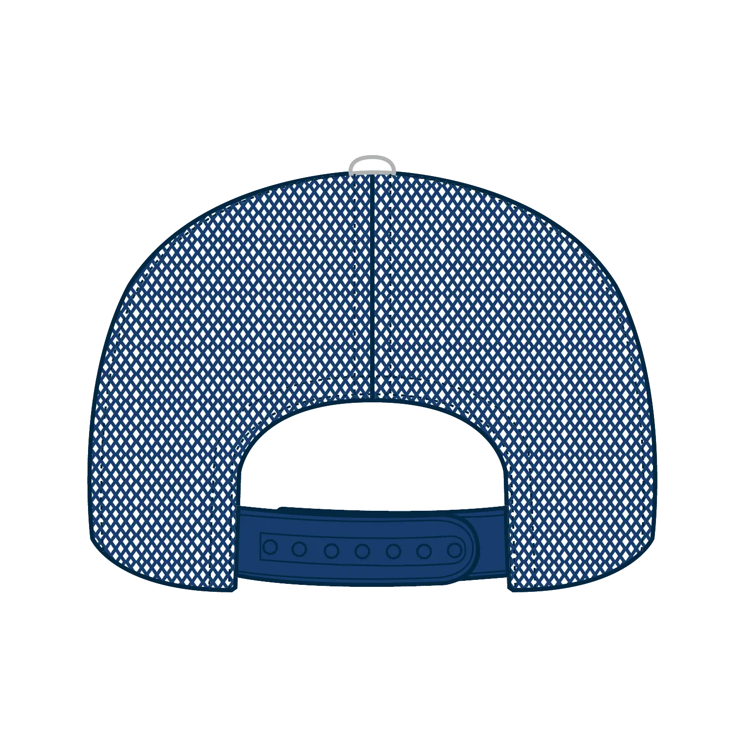 OTTO 112-1 6 Panel Mid Profile Mesh Back Trucker Cap - Ryl/Wht/Ryl - Ryl/Wht/Ryl / 7 3/8’’ - 7 5/8’’