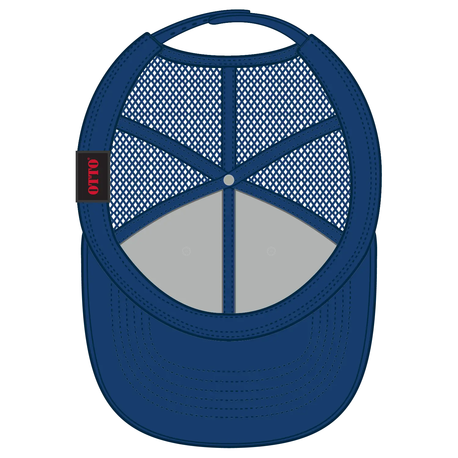 OTTO 112-1 6 Panel Mid Profile Mesh Back Trucker Cap - Ryl/Wht/Ryl - Ryl/Wht/Ryl / 7 3/8’’ - 7 5/8’’