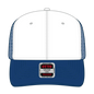 OTTO 112-1 6 Panel Mid Profile Mesh Back Trucker Cap - Ryl/Wht/Ryl - Ryl/Wht/Ryl / 7 3/8’’ - 7 5/8’’