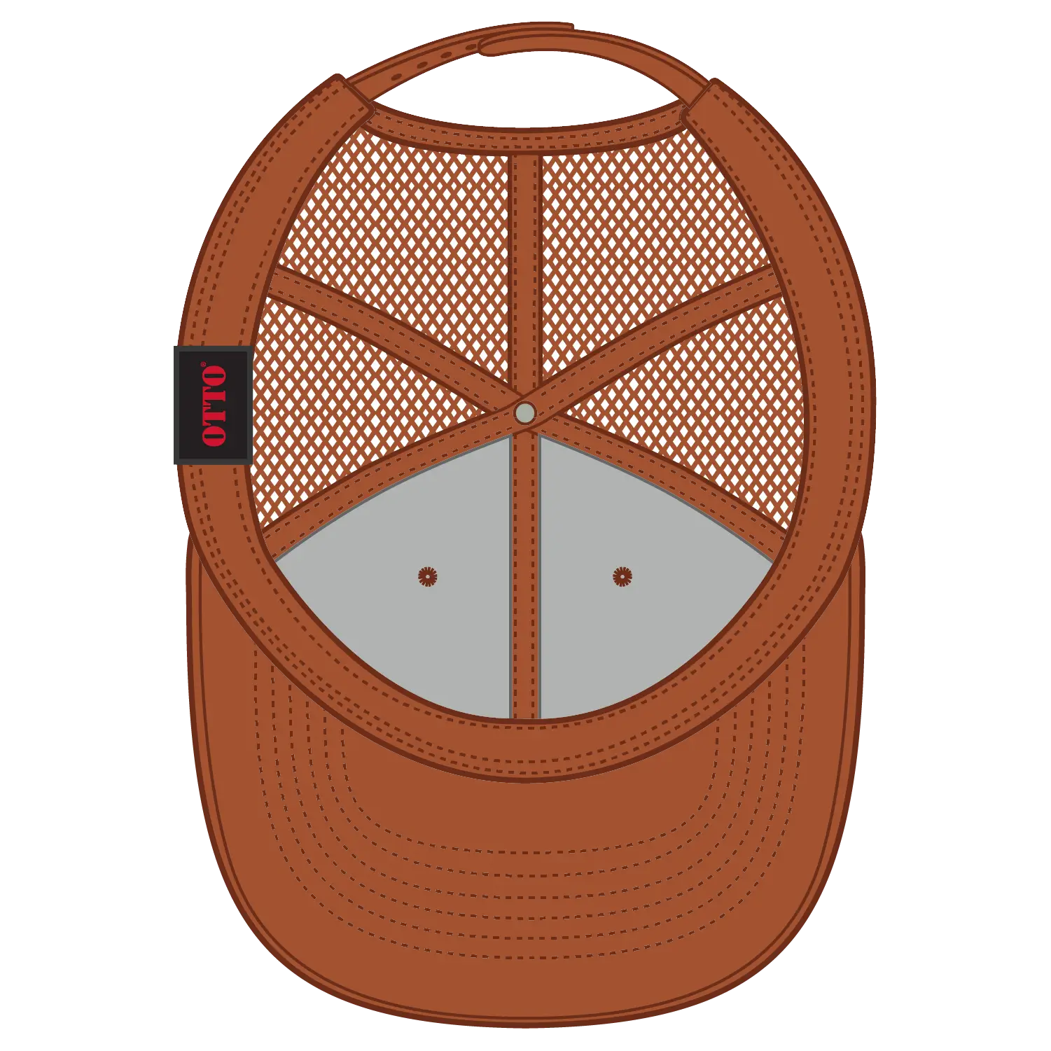 OTTO 112-1 6 Panel Mid Profile Mesh Back Trucker Cap - Tx. Orange - Tx. Orange / 7 3/8’’ - 7 5/8’’