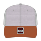 OTTO 112-1 6 Panel Mid Profile Mesh Back Trucker Cap - Tx.Org/H.Gry/Gry - Tx.Org/H.Gry/Gry / 7 3/8’’ - 7 5/8’’