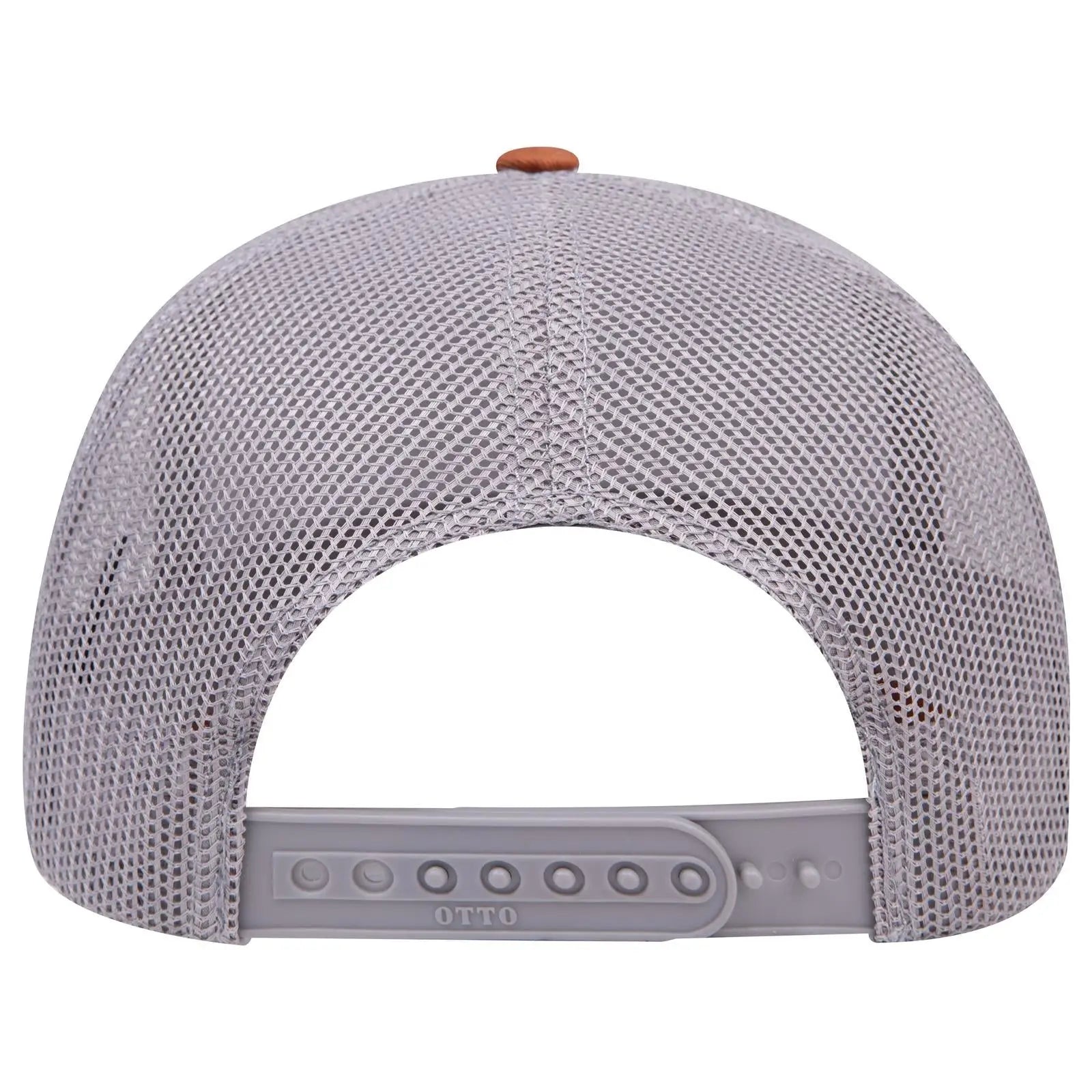 OTTO 112-1 6 Panel Mid Profile Mesh Back Trucker Cap - Tx.Org/H.Gry/Gry - Tx.Org/H.Gry/Gry / 7 3/8’’ - 7 5/8’’