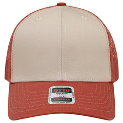 OTTO 112-1 6 Panel Mid Profile Mesh Back Trucker Cap - Tx.Org/Kha/Tx.Org - Tx.Org/Kha/Tx.Org / 7 3/8’’ - 7 5/8’’
