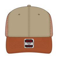 OTTO 112-1 6 Panel Mid Profile Mesh Back Trucker Cap - Tx.Org/Kha/Tx.Org - Tx.Org/Kha/Tx.Org / 7 3/8’’ - 7 5/8’’