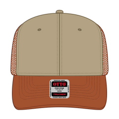 OTTO 112-1 6 Panel Mid Profile Mesh Back Trucker Cap - Tx.Org/Kha/Tx.Org - Tx.Org/Kha/Tx.Org / 7 3/8’’ - 7 5/8’’