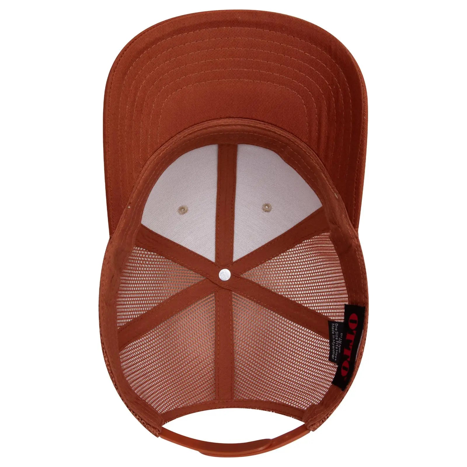 OTTO 112-1 6 Panel Mid Profile Mesh Back Trucker Cap - Tx.Org/Kha/Tx.Org - Tx.Org/Kha/Tx.Org / 7 3/8’’ - 7 5/8’’