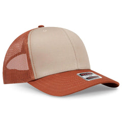 OTTO 112-1 6 Panel Mid Profile Mesh Back Trucker Cap - Tx.Org/Kha/Tx.Org - Tx.Org/Kha/Tx.Org / 7 3/8’’ - 7 5/8’’