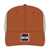 OTTO 112-1 6 Panel Mid Profile Mesh Back Trucker Cap - Tx.Org/Tx.Org/Kha - Tx.Org/Tx.Org/Kha / 7 3/8’’ - 7 5/8’’