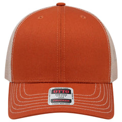 OTTO 112-1 6 Panel Mid Profile Mesh Back Trucker Cap - Tx.Org/Tx.Org/Kha - Tx.Org/Tx.Org/Kha / 7 3/8’’ - 7 5/8’’