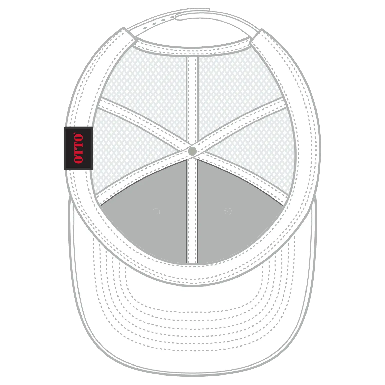 OTTO 112-1 6 Panel Mid Profile Mesh Back Trucker Cap - White