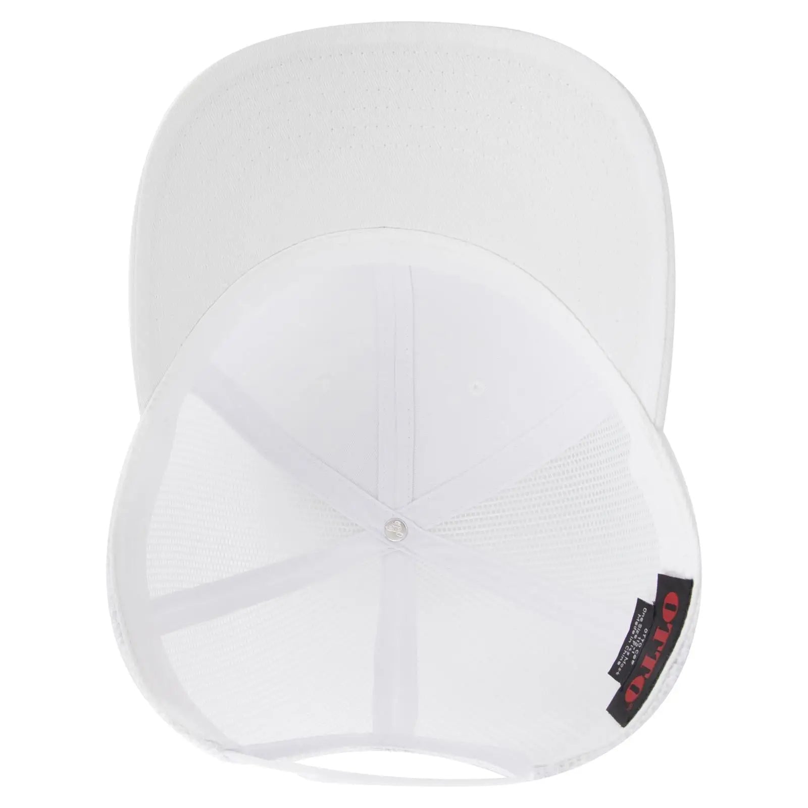 OTTO 112-1 6 Panel Mid Profile Mesh Back Trucker Cap - White