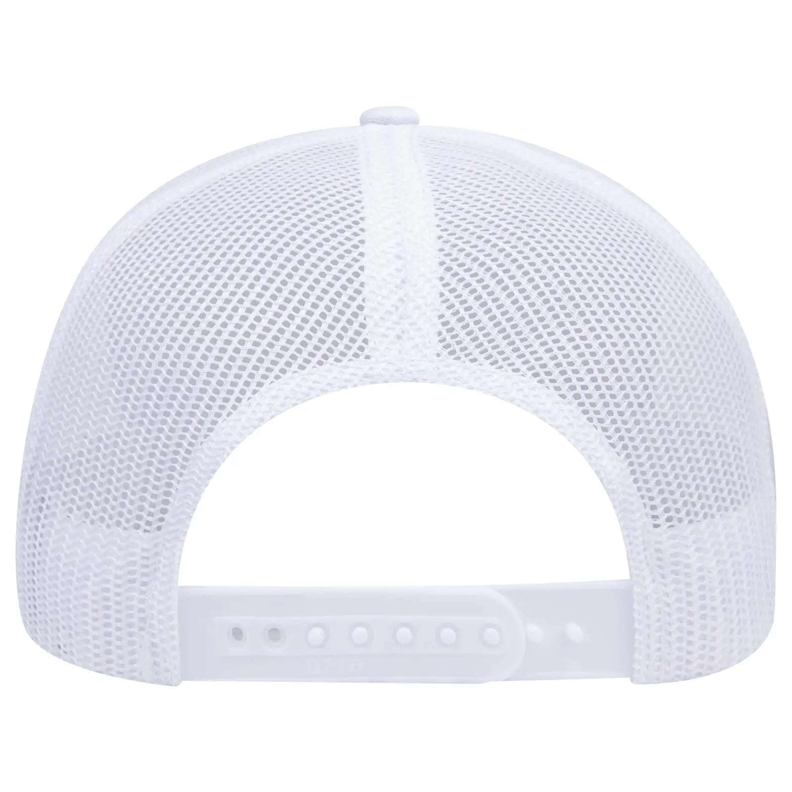 OTTO 112-1 6 Panel Mid Profile Mesh Back Trucker Cap - White
