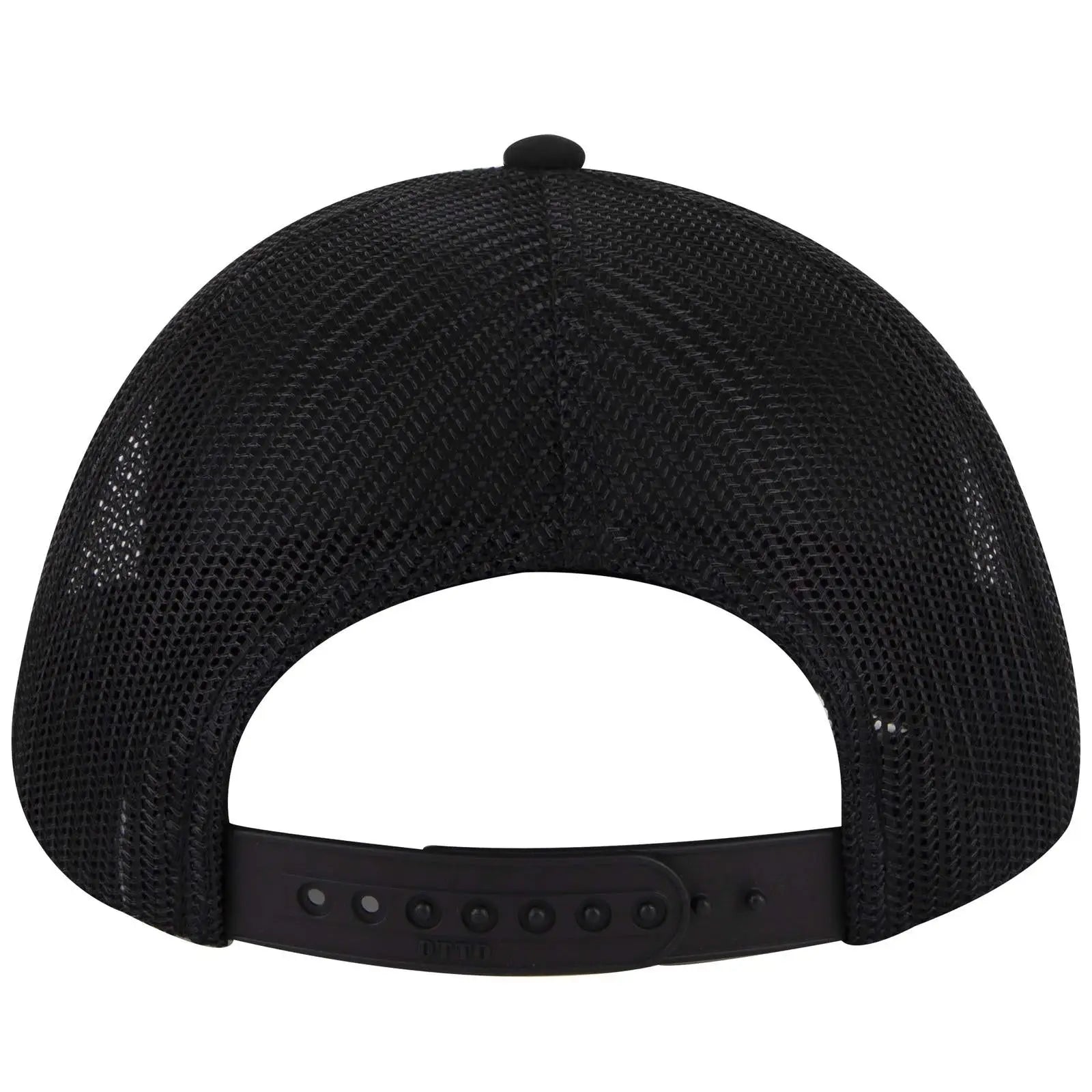 OTTO 112-3 6 Panel Mid Profile Mesh Back Trucker Cap - Black - Black / 7 3/8’’ - 7 5/8’’