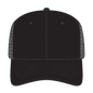 OTTO 112-3 6 Panel Mid Profile Mesh Back Trucker Cap - Black - Black / 7 3/8’’ - 7 5/8’’