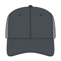 OTTO 112-3 6 Panel Mid Profile Mesh Back Trucker Cap - Char. Gray - Char. Gray / 7 3/8’’ - 7 5/8’’