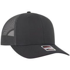 OTTO 112-3 6 Panel Mid Profile Mesh Back Trucker Cap - Char. Gray - Char. Gray / 7 3/8’’ - 7 5/8’’