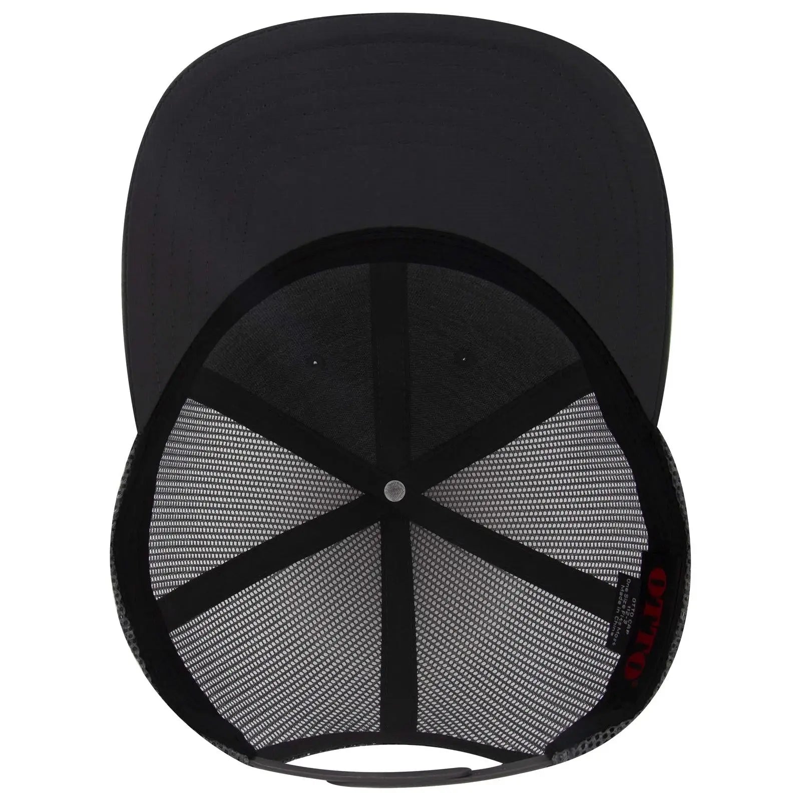 OTTO 112-3 6 Panel Mid Profile Mesh Back Trucker Cap - Char. Gray - Char. Gray / 7 3/8’’ - 7 5/8’’