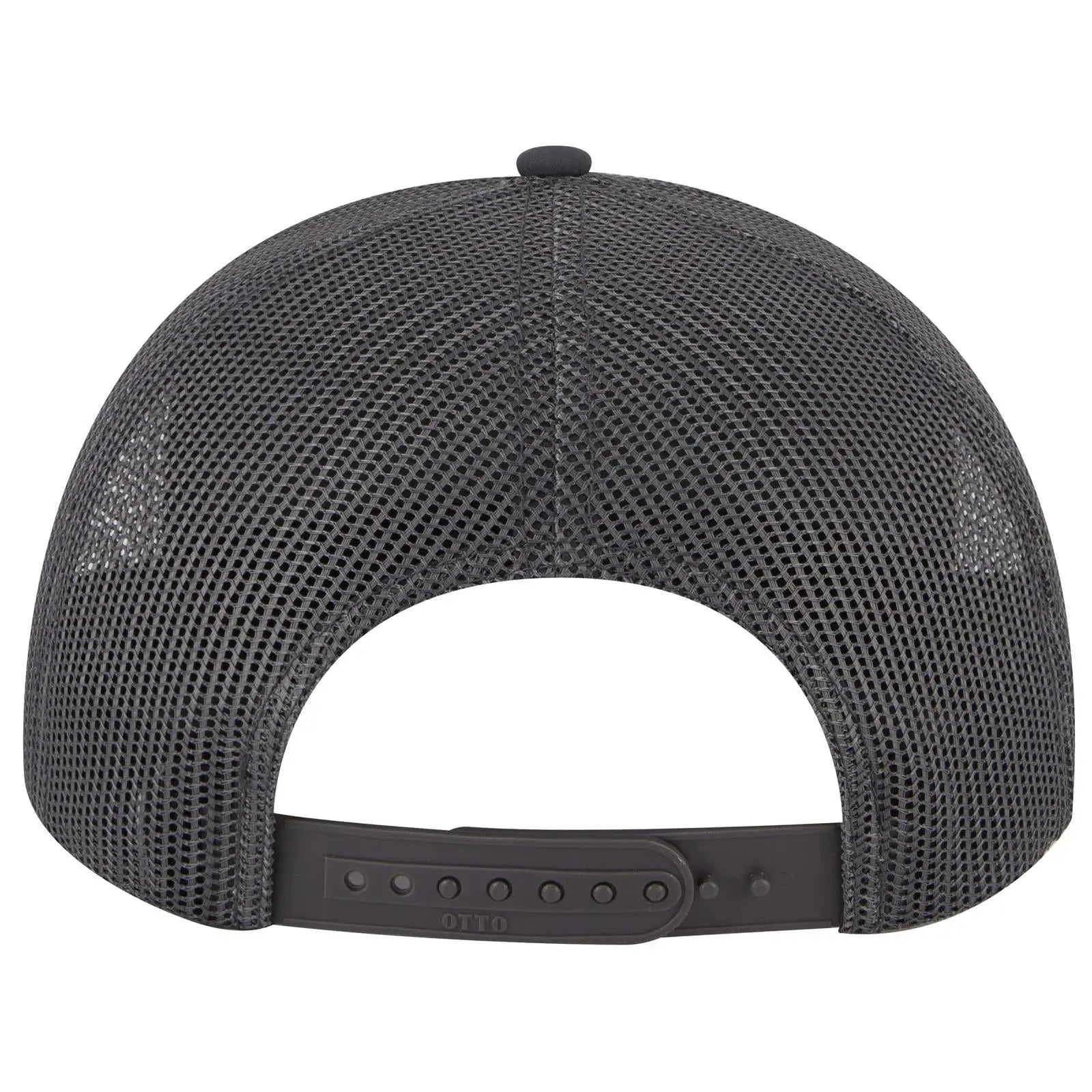OTTO 112-3 6 Panel Mid Profile Mesh Back Trucker Cap - Char. Gray - Char. Gray / 7 3/8’’ - 7 5/8’’