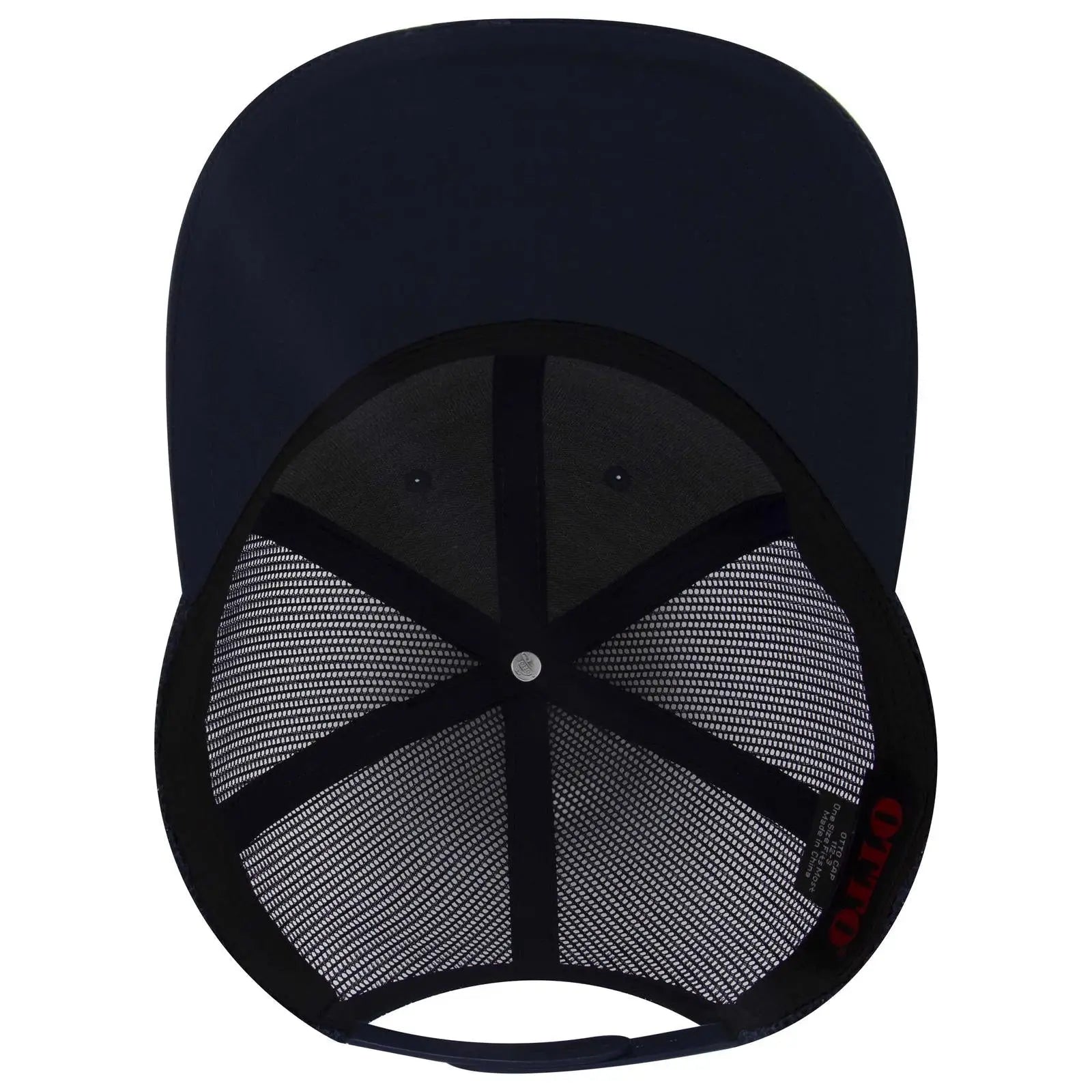 OTTO 112-3 6 Panel Mid Profile Mesh Back Trucker Cap - Navy - Navy / 7 3/8’’ - 7 5/8’’