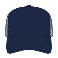 OTTO 112-3 6 Panel Mid Profile Mesh Back Trucker Cap - Navy - Navy / 7 3/8’’ - 7 5/8’’