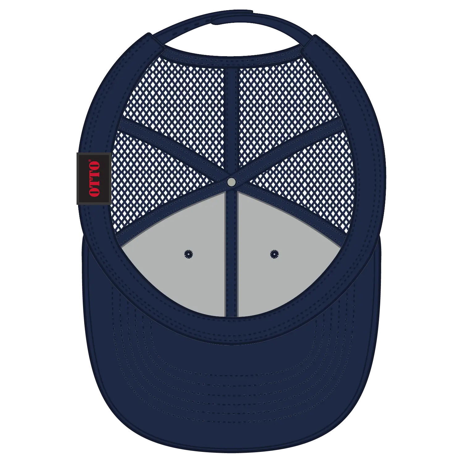 OTTO 112-3 6 Panel Mid Profile Mesh Back Trucker Cap - Navy - Navy / 7 3/8’’ - 7 5/8’’