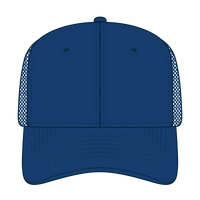 OTTO 112-3 6 Panel Mid Profile Mesh Back Trucker Cap - Royal - Royal / 7 3/8’’ - 7 5/8’’