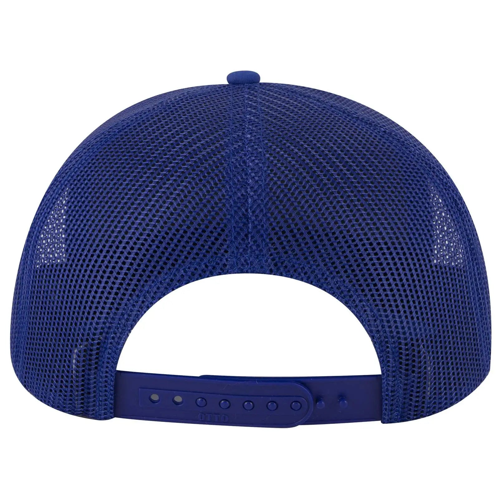 OTTO 112-3 6 Panel Mid Profile Mesh Back Trucker Cap - Royal - Royal / 7 3/8’’ - 7 5/8’’