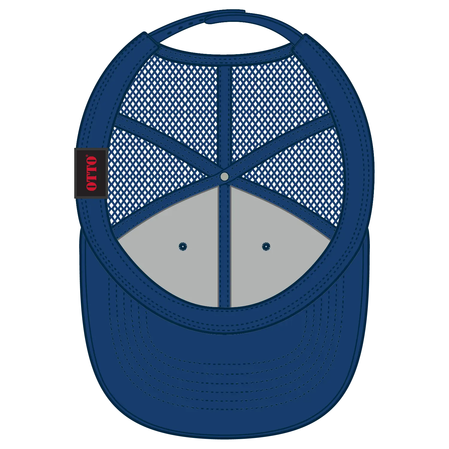 OTTO 112-3 6 Panel Mid Profile Mesh Back Trucker Cap - Royal - Royal / 7 3/8’’ - 7 5/8’’