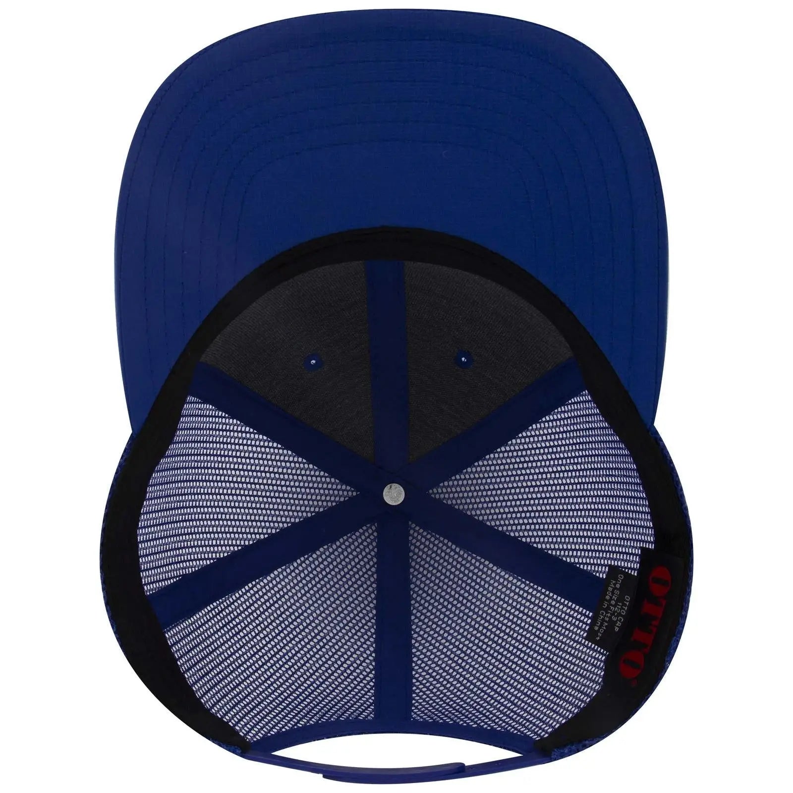 OTTO 112-3 6 Panel Mid Profile Mesh Back Trucker Cap - Royal - Royal / 7 3/8’’ - 7 5/8’’