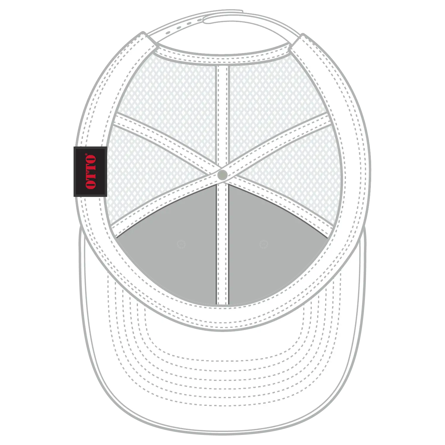 OTTO 112-3 6 Panel Mid Profile Mesh Back Trucker Cap - White - White / 7 3/8’’ - 7 5/8’’