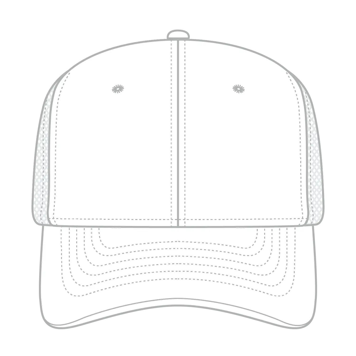 OTTO 112-3 6 Panel Mid Profile Mesh Back Trucker Cap - White - White / 7 3/8’’ - 7 5/8’’