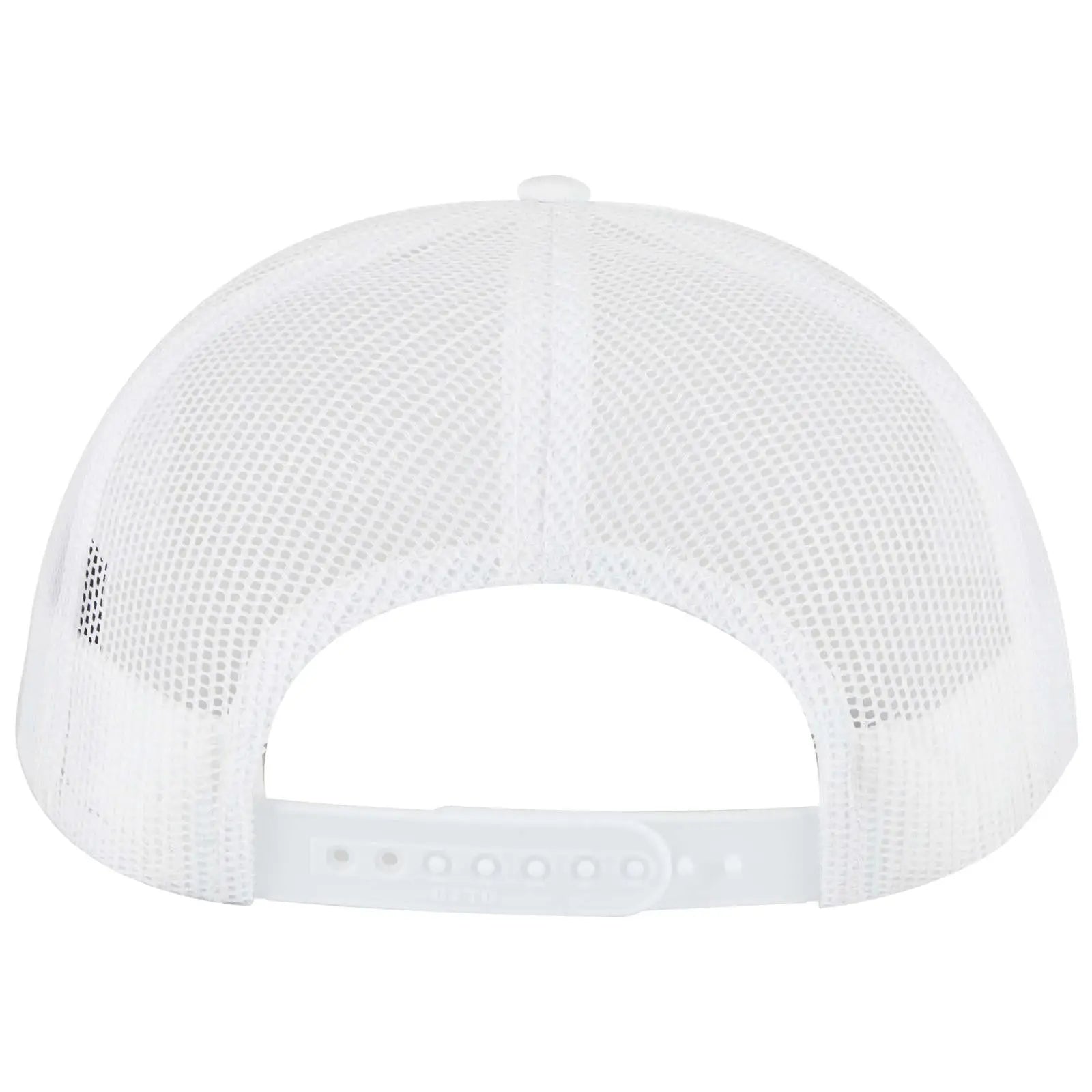 OTTO 112-3 6 Panel Mid Profile Mesh Back Trucker Cap - White - White / 7 3/8’’ - 7 5/8’’