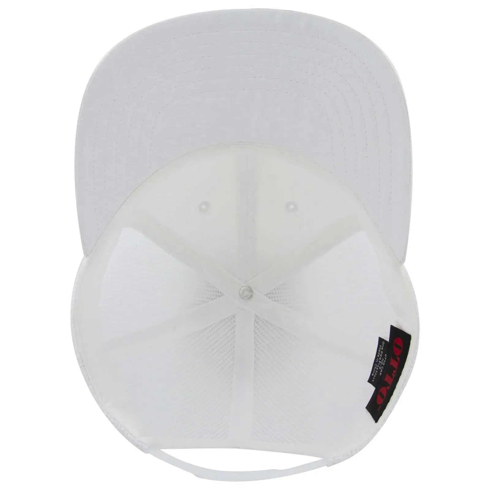 OTTO 112-3 6 Panel Mid Profile Mesh Back Trucker Cap - White - White / 7 3/8’’ - 7 5/8’’