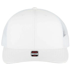 OTTO 112-3 6 Panel Mid Profile Mesh Back Trucker Cap - Wht - Wht / 7 3/8’’ - 7 5/8’’