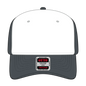 OTTO 1120-1 Seamless 6 Panel Mid Profile Mesh Back Trucker Cap - Ch.Gry/Wht/Ch.Gry - Ch.Gry/Wht/Ch.Gry / 7 3/8’’ - 7