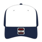 OTTO 1120-1 Seamless 6 Panel Mid Profile Mesh Back Trucker Cap - Nvy/Wht/Nvy - Nvy/Wht/Nvy / 7 3/8’’ - 7 5/8’’