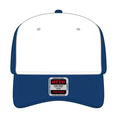 OTTO 1120-1 Seamless 6 Panel Mid Profile Mesh Back Trucker Cap - Ryl/Wht/Ryl - Ryl/Wht/Ryl / 7 3/8’’ - 7 5/8’’