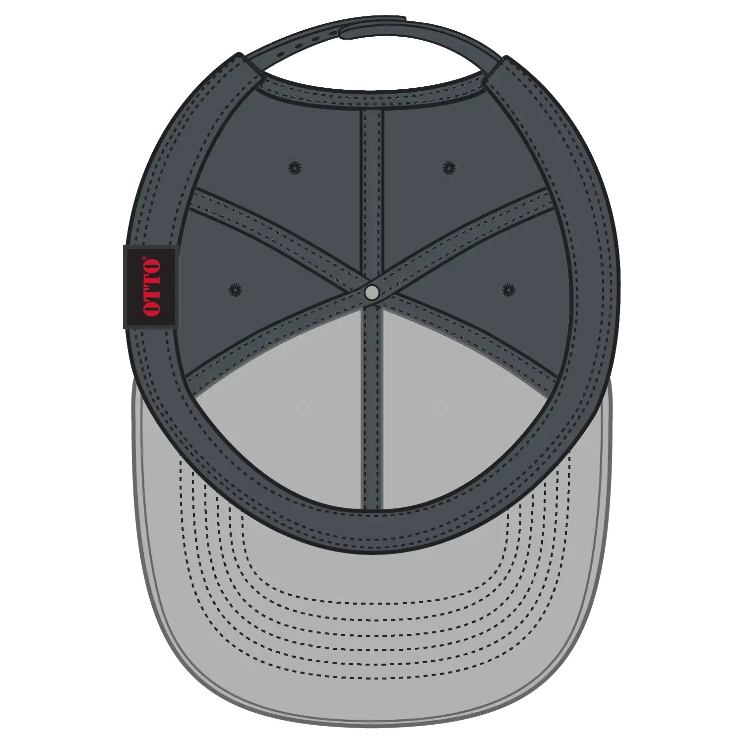 OTTO 1120-1 Seamless 6 Panel Mid Profile Mesh Back Trucker Cap - Ch.Gry/Wht/Ch.Gry - Ch.Gry/Wht/Ch.Gry / 7 3/8’’ - 7