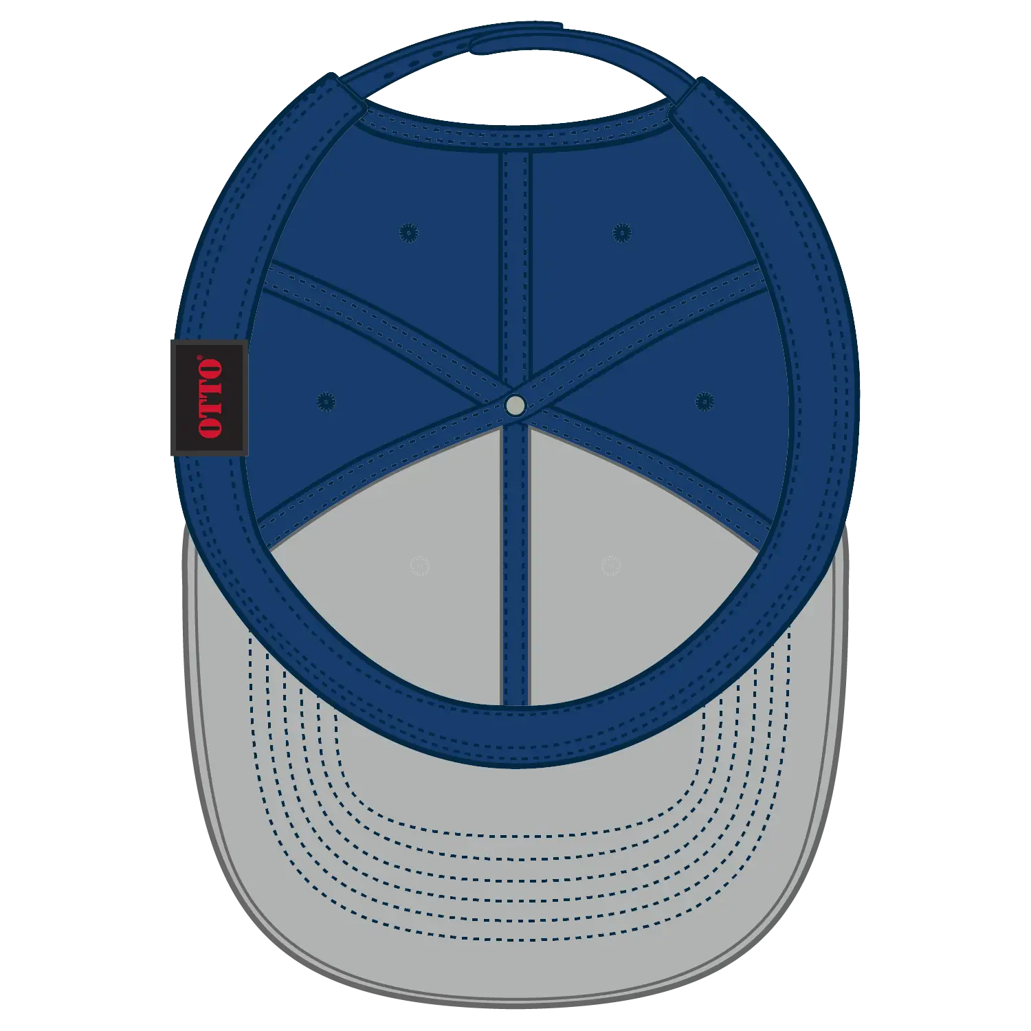 OTTO 1120-1 Seamless 6 Panel Mid Profile Mesh Back Trucker Cap - Ryl/Wht/Ryl - Ryl/Wht/Ryl / 7 3/8’’ - 7 5/8’’