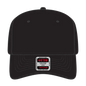 OTTO 1120-1 Seamless 6 Panel Mid Profile Mesh Back Trucker Cap - Black - Black / 7 3/8’’ - 7 5/8’’