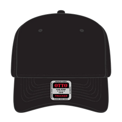 OTTO 1120-1 Seamless 6 Panel Mid Profile Mesh Back Trucker Cap - Black - Black / 7 3/8’’ - 7 5/8’’