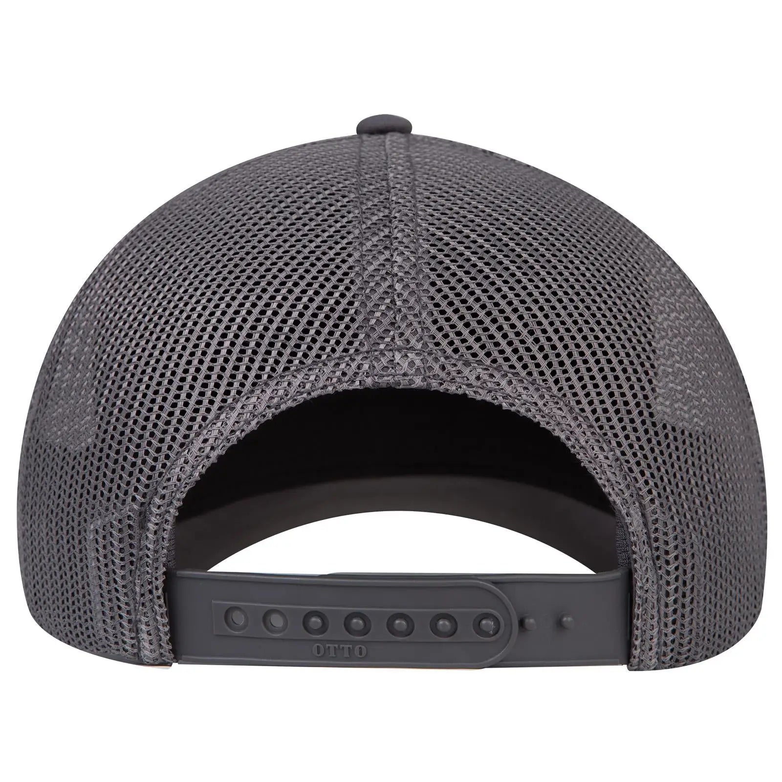 OTTO 1120-1 Seamless 6 Panel Mid Profile Mesh Back Trucker Cap - Char. Gray - Char. Gray / 7 3/8’’ - 7 5/8’’