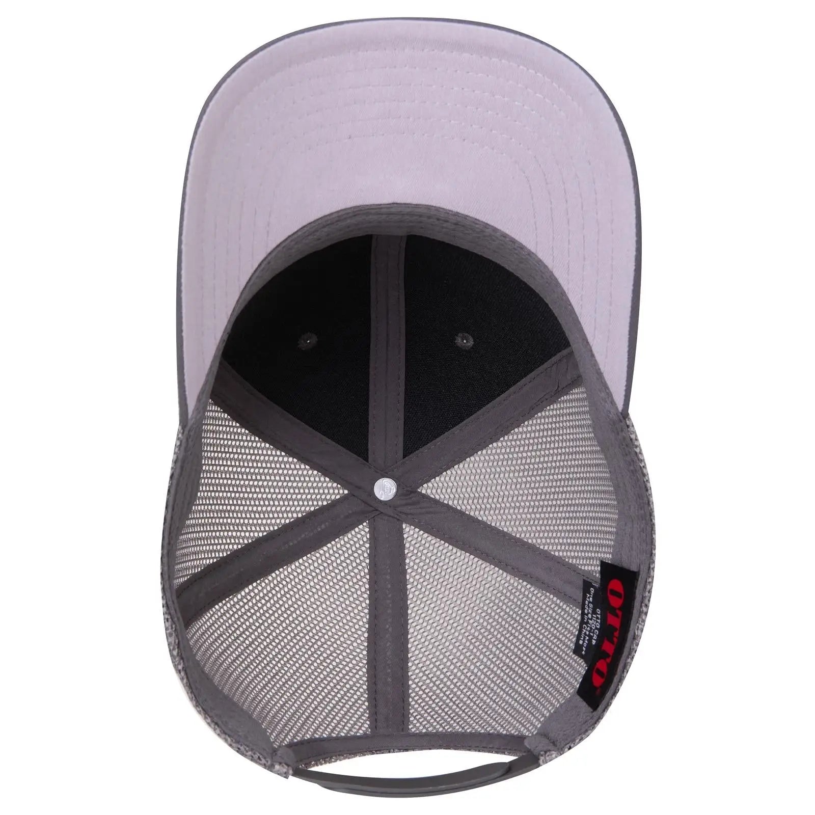 OTTO 1120-1 Seamless 6 Panel Mid Profile Mesh Back Trucker Cap - Char. Gray - Char. Gray / 7 3/8’’ - 7 5/8’’