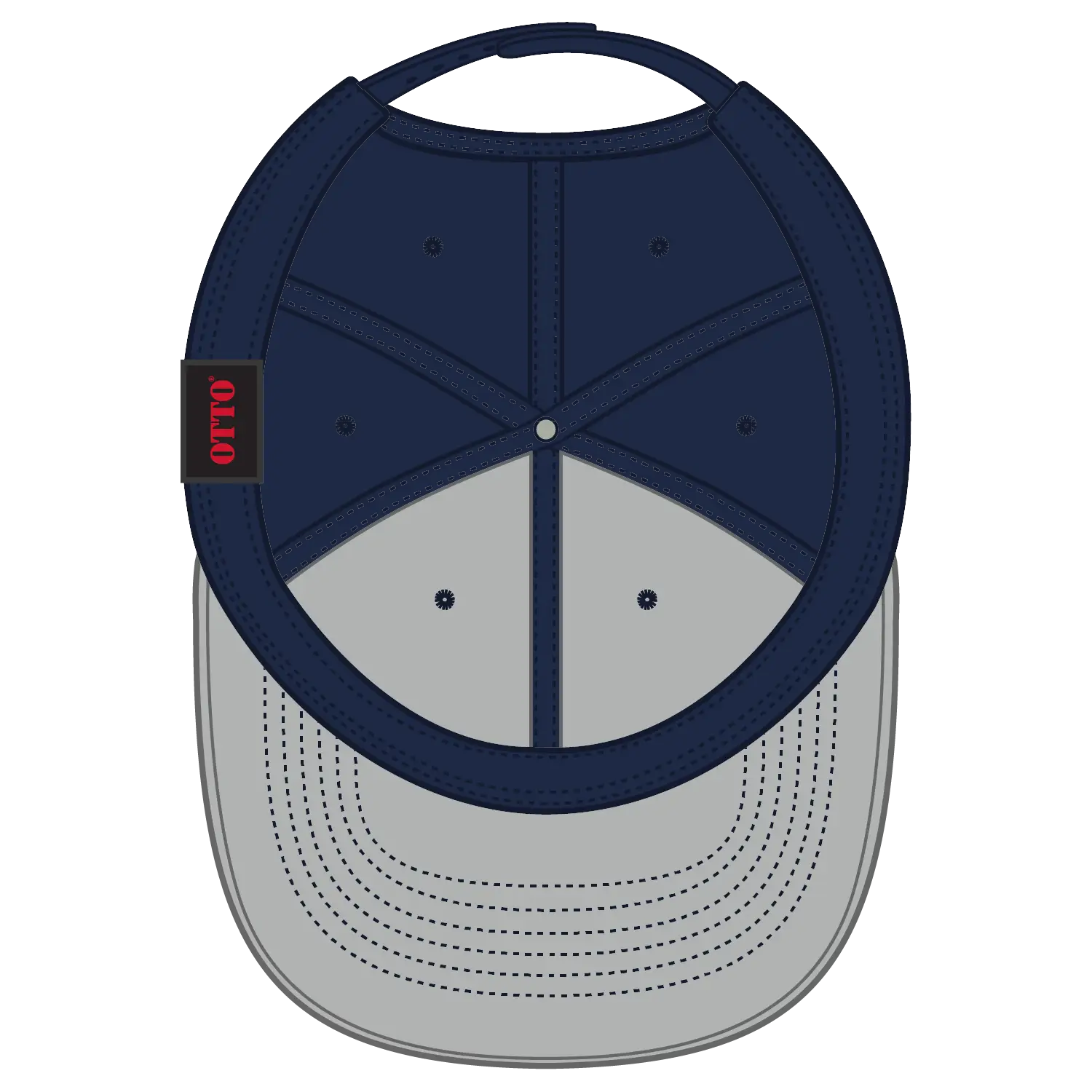 OTTO 1120-1 Seamless 6 Panel Mid Profile Mesh Back Trucker Cap - Navy - Navy / 7 3/8’’ - 7 5/8’’