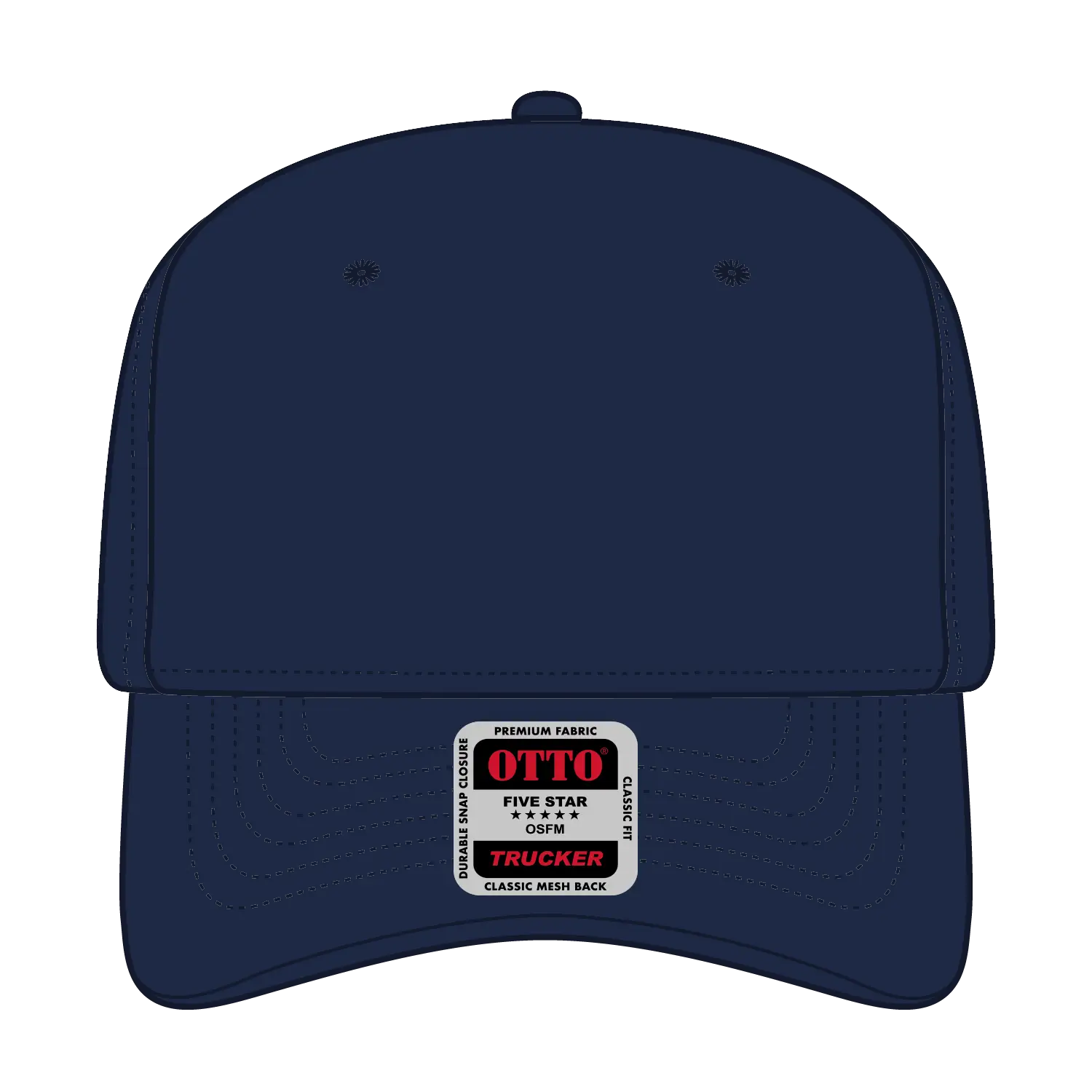 OTTO 1120-1 Seamless 6 Panel Mid Profile Mesh Back Trucker Cap - Navy - Navy / 7 3/8’’ - 7 5/8’’