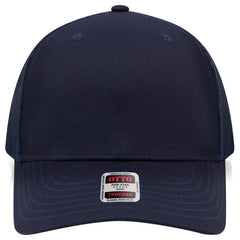 OTTO 1120-1 Seamless 6 Panel Mid Profile Mesh Back Trucker Cap - Navy - Navy / 7 3/8’’ - 7 5/8’’
