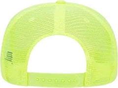 OTTO 117-821 Neon 5 Panel Mid Profile Mesh Back Trucker Cap - Neon Yellow - Yellow / One Size Fits Most