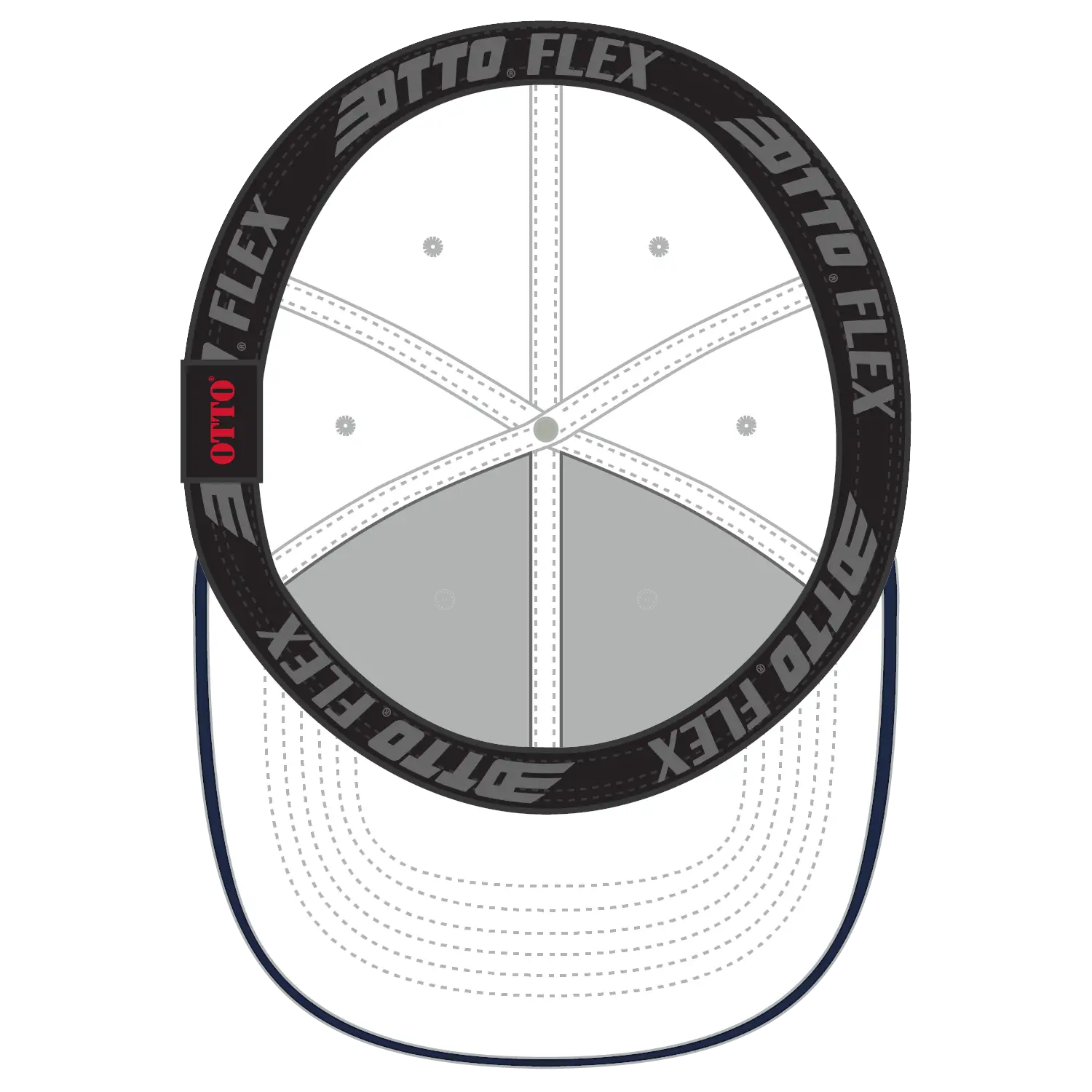 OTTO 12-1163 ’OTTO Flex’ Fitted 6 Panel Low Profile Baseball Cap - Wht/Wht/Nvy